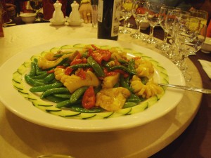 Dish 1 - Snow Peas and Squid