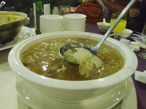 Dish 10: Sweet soup with white mushrooms