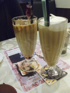 Rose latte and Cosic iced coffee
