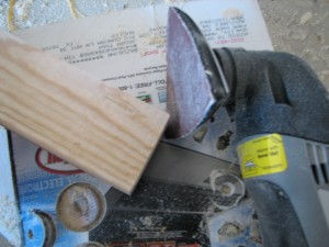 Sanding the Wood Block